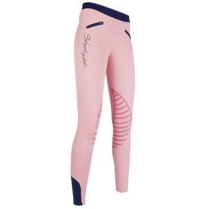 HKM Leggings de montar Starlight Rodillera de Silicona Rosa